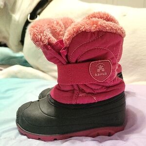 Kamik Pink and Black Winter Boots